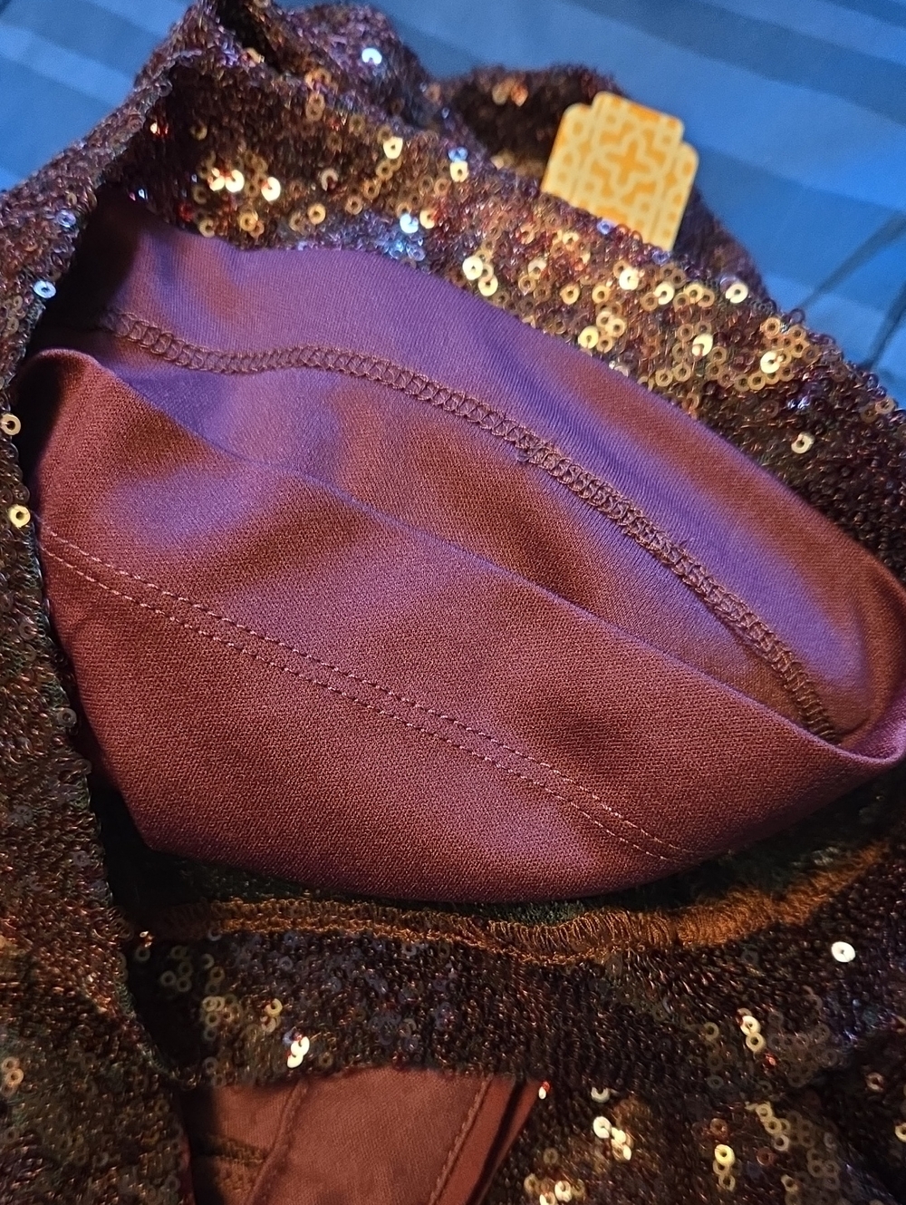 Gianni Bini Brown Sequin Flare Pants Size 7 NWT - Picture 7 of 14